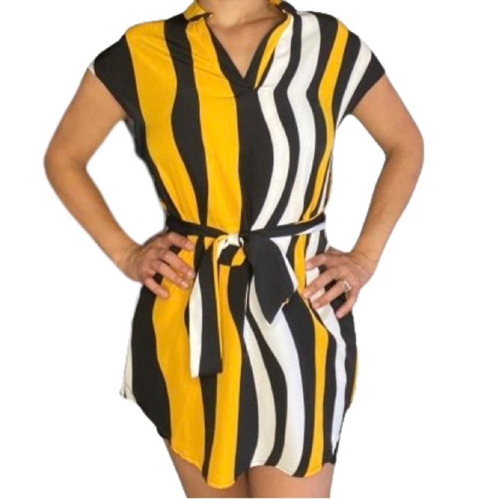 Retro striped mini dress